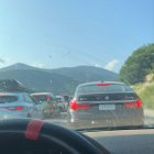 Vehicles aturats a la N-145 direcció Andorra aquesta tarda.