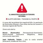 L'alerta emesa pel Govern.