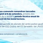 Anunci del tancament de les piscines comunals d'Escaldes-Engordany.