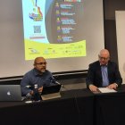 El director artístic del Festival, Manuel Alonso, i el cònsol portuguès, Duarte Rocha, en la presentació de l'Andorra Guitar Fest.