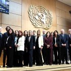 La delegació andorrana que ha participat en la presentació de l'informe.