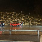 El vehicle accidentat a la General 2 a Encamp.