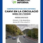 Cartell on mobilitat informa del canvi de circulació