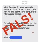 Un dels missatges fraudulents.
