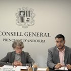 Baró i Vela en la roda de premsa al Consell General.
