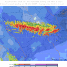 Previsió dels gruixos de neu que es poden acumular al Pirineu entre divendres i dimarts