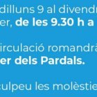 El comú d'escaldes fa públic el tall del carrer dels Pardals per unes obres.