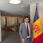 El president del Partit Socialdemòcrata, Pere Baró, durant les declaracions a la premsa.