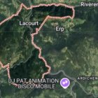 Un mapa on es mostra el tram afectat de l'Arieja pel despreniment.