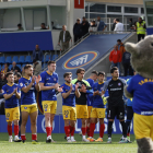 Els jugadors del FC Andorra agraeixen a l'afició els duport incondicional
