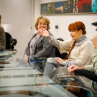 Karine Oger, Meritxell Benito, Elisabeth Erola i Felip Palomo durant la conversa amb el Diari.