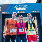 L’andorrà Samuel Ponce, a la dreta, va acabar tercer classificat a la prova dels 50km.