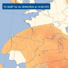 La pols en suspensió sobre part del sud d'Europa