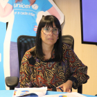 La directora executiva d'UNICEF Andorra, Dàmaris Castellanos, durant la presentació de la Memòria 2023 de l'entitat.
