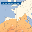 Les temperatures pujaran per l'arribada d'una massa d'aire càlid amb pols en suspensió