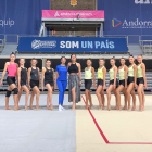 Les gimnastes amb Aliya Pashayeva al Poliesportiu.