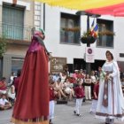 Un instant del Ball dels Gegants i Gegantons de Sant Julià de Lòria amb la Colla de Geganters de la parròquia.