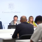 Torres, Espot, Marsol i Molné presentant ahir el document final de la llei.