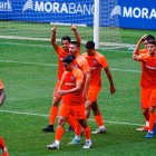 Alberto Solís celebra el seu primer gol com a tricolor.