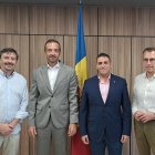 Joaquim Barceló, Jordi Torres, Emili Yepes Ríos i Sergi Nadal a la reunió entre el ministre i Skal Club