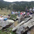 Un moment de la benedicció del bestiar a la vall de Rialb, ahir.