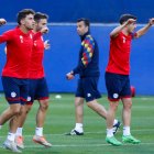 La selecció va fer l’últim entrenament ahir a l’Estadi Nacional.