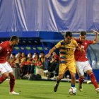 Un instant del partit disputat a l'Estadi Nacional.