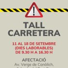 Cartell informatiu del tall.