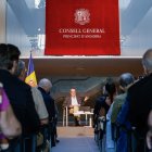 Guillamet en la presentació del llibre al Consell General.