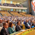 Xavier Espot i Imma Tor en la sessió d'obertura de l'Assemblea General de Nacions Unides