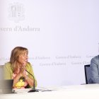 La ministra de presidència, Conxita Marsol i el secretari d’Estat Marc Rossell, en la presentació de l'Agència d'Intel·ligència de la Dada