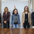 Algunes de les membres de la comissió permanent del COA, amb el president, Xavier Espot Miró.