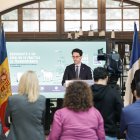 El ministre de Medi Ambient, Agricultura i Ramaderia, Guillem Casal, en l'acte d'inauguració del camí