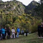 Espot, amb el micròfon, durant l’acte d’ahir a la borda Sabater.