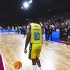 Jerrick Harding al final del partit que el MoraBanc va perdre a la pista del Lleida.