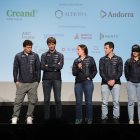 L’equip masculí de tècnica, a la presentació.