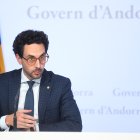 Guillem Casal en la roda de premsa de consell de ministres avui