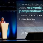 Conxita Marsol durant la seva intervenció a l'Andorra Economic Forum