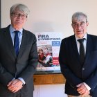 L'ambaixador francès, Jean-Claude Tribolet i el ministre d'Educació, Ladislau Baró, a la presentació de la Fira d'orientació aquest matí