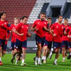 La selecció es va entrenar a l’escenari del partit, al Ta’ Qali de Malta.