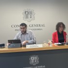 Pere Baró i Judith Casal durant la roda de premsa