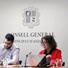 Pere Baró i Judith Casal durant la roda de premsa al Consell.