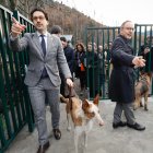 Xavier Espot i Guillem Casal durant la inauguració del centre de protecció caní