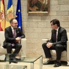 Xavier Espot i Salvador Illa en la reunió avui a Barcelona