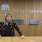 La ministra de Presidència, Economia, Treball i Habitatge, Conxita Marsol, moment abans de la compareixença al Consell General.