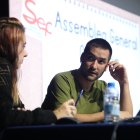 Esteves en una assemblea del SEP.