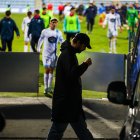 Piqué al túnel de vestidors de l’Estadi Nacional després de l’empat de l’FC Andorra.