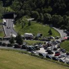 La rotonda d’accés a la Farga de Moles en una protesta agrícola.