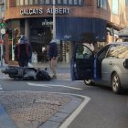 La moto després de l’accident.