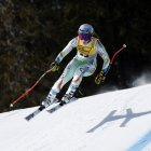 Cande Moreno, en l’entrenament de descens.